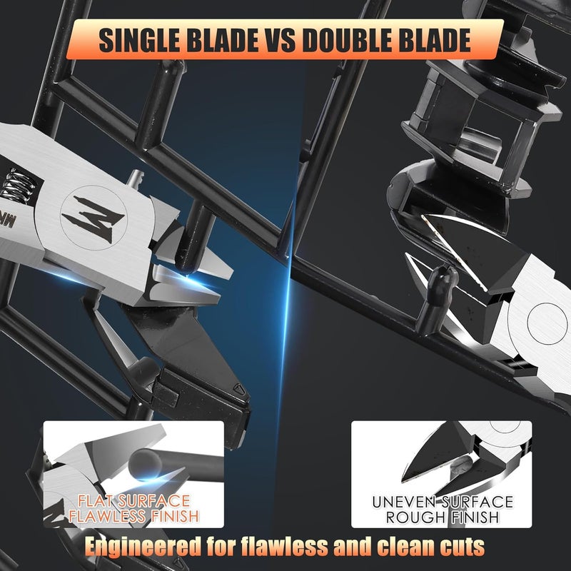 Magic Phoenix Store Ultimate Model Nippers, Ultra-thin Single Blade Flush Cutter for Gundam & Resin & Plastic Models, Cr-V Steel with Non-Stick Coating, Ergonomic Non-slip Grip (Professional Grade) - Image 4